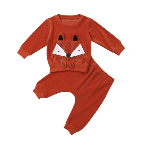 Newborn Baby Boys Girls Long Sleeve Fox Print