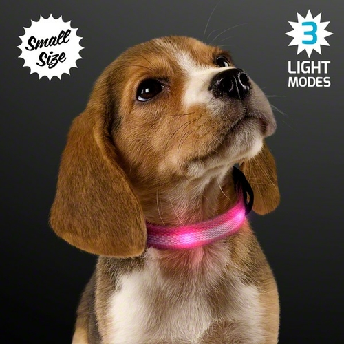 Blinkee A320 LED Pink Flashing Striped Dog Collar