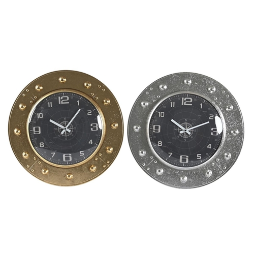 Wall Clock DKD Home Decor 48,5 x 6 x 48,5 cm Crystal Silver Black
