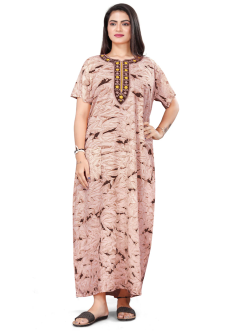 round neck printed nighty