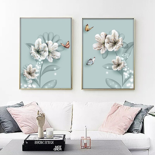 Wallpaper Poster Flower Canvas Paintings