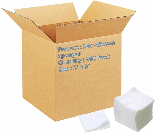 Dukal Non-Woven Sponges 3" x 3". Case of 900 Sterile Non-Woven