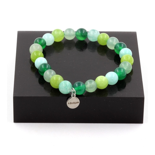 Green Agate + Aventurine + Peridot + Angelite Bracelet