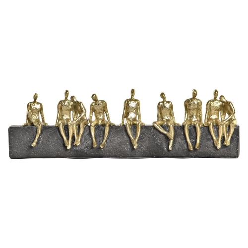 Decorative Figure DKD Home Decor Golden Resin Dark grey Persons Modern
