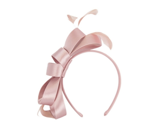 Dusty pink bow fascinator