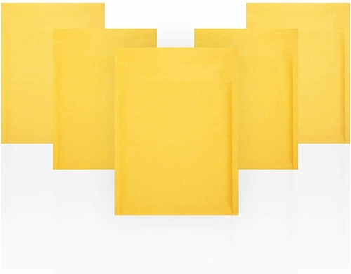 Pack of 10 Yellow Kraft Bubble Mailers 10.5 x 15 Paper Cushion Padded