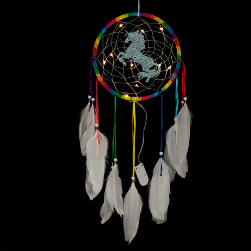 Decorative LED Rainbow Unicorn Dreamcatcher