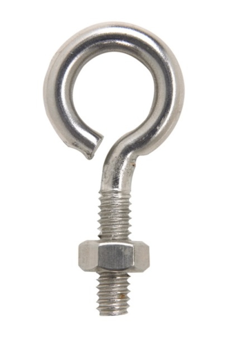 Hampton 02-3456-435 Bolt Eye Closed with Stainless Steel Hex Nut  0.25