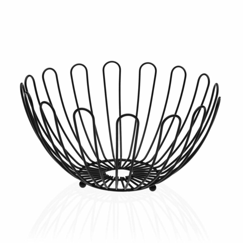 Fruit Bowl Versa Stainless chrome metal Black Metal Steel 26 x 14 x 26