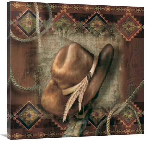 Global Gallery GCS-123398-3636-142 36 x 36 in. Western Cowboy Hat Art 