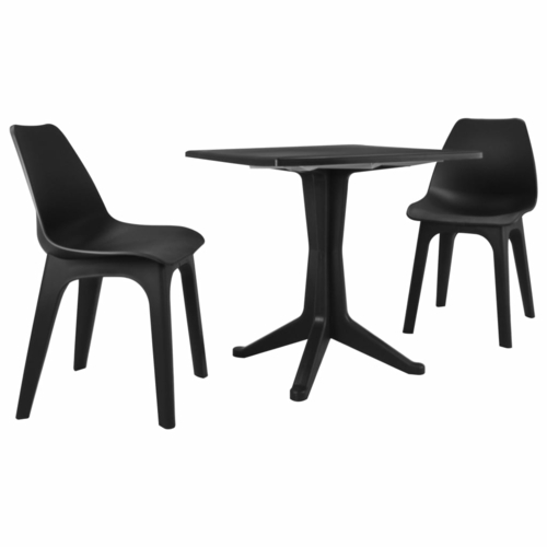 3 Piece Bistro Set Plastic Anthracite