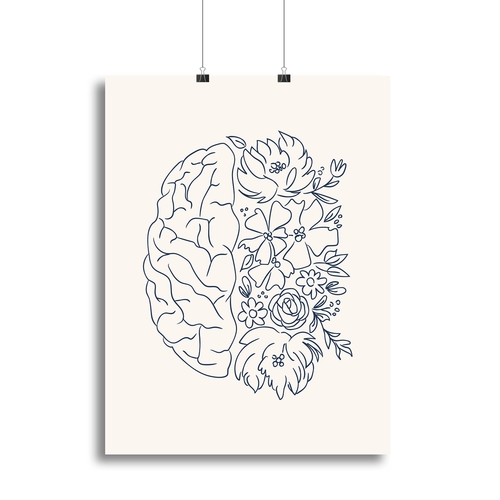 Brain Sketch Canvas Print or Poster
