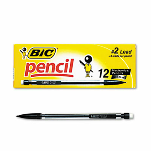 Bic MP11 Mechanical Pencil  HB No. 2  0.7 mm  Clear Barrel  Refillable
