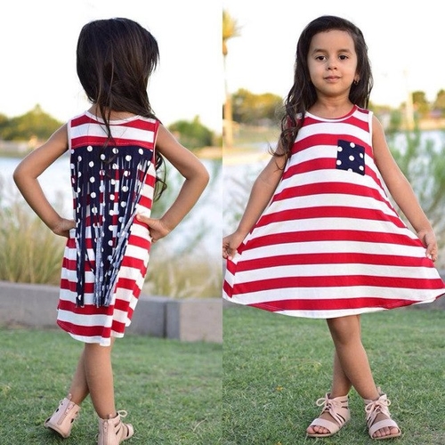 Summer Dress Girls Sleeveless hot sale Striped