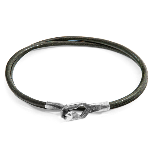 Racing Green Tenby Silver & Leather Bracelet