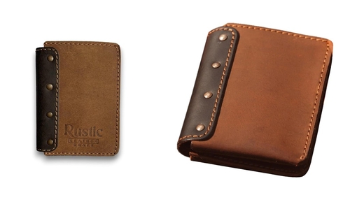 Leather Wallet for Men's Bifold Stylish Compact Brown Wallet Card