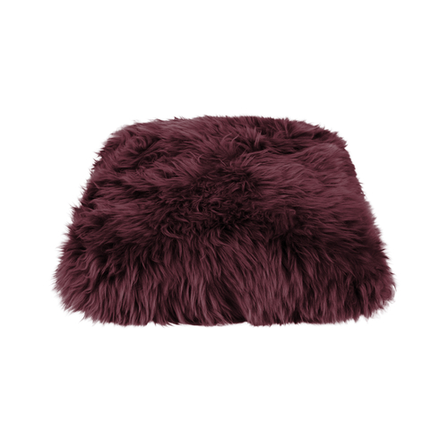 Plum purple genuine sheepskin throw pillow