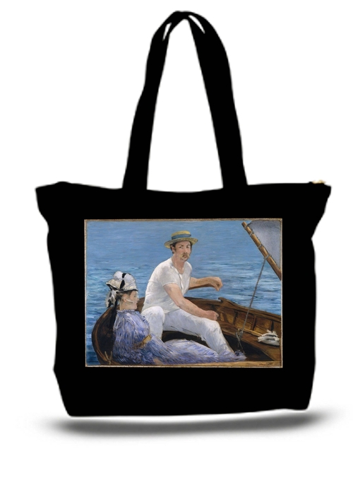 Boat Classic Boating Painting Edouard Manet Large Tote