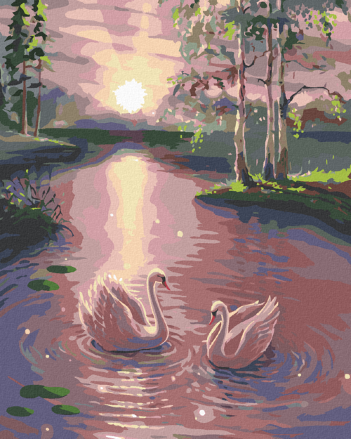 Paint by Numbers - SWANS ON WATER