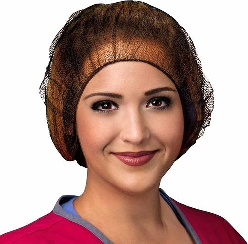 EZGOODZ Brown Nylon Hair Nets 18". Pack of 1000 Disposable Hairnets