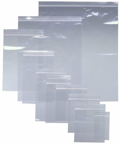 Pack of 1000 Clear Zipper Bags. Assortment 4 mil Clear Seal Top