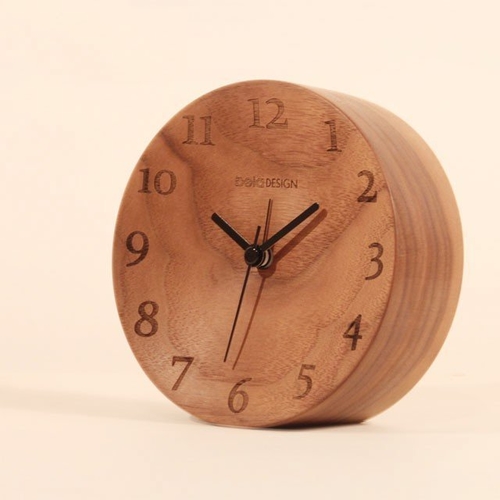 Black Walnut Concave Alarm Clock