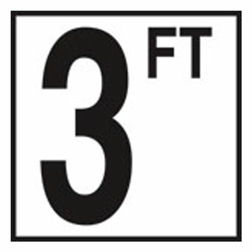 Inlays CC610030 6 x 6 in. Tile with 5 in. Number 3FT Smooth Ceramic De