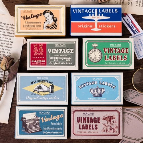 60PCS/PACK Retro Ticket Tag Memo Sticker Marker