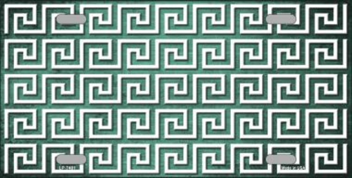 Smart Blonde LP-7481 Mint White Greek Key Oil Rubbed Metal Novelty Lic