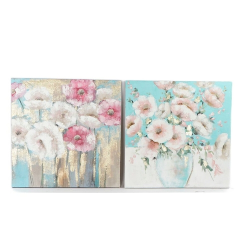 Painting DKD Home Decor 99,5 x 3,5 x 99,5 cm Vase Shabby Chic (2