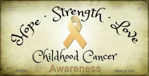 Smart Blonde BP-8305 3 x 6 in. Childhood Cancer Ribbon Novelty Metal B