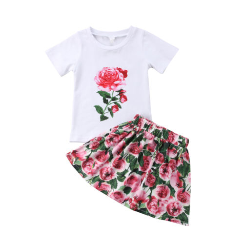 2pcs Toddler Infant Girls Outfits Short Sleeve