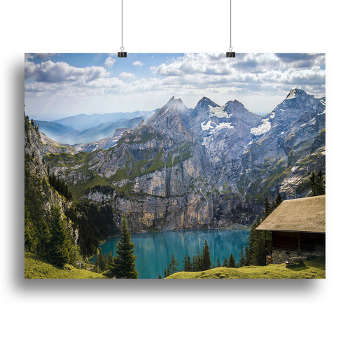 Mountains Over Looking Lake Canvas Print or Poster