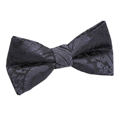 Paisley Pre-Tied Bow Tie - Boys - Charcoal Grey