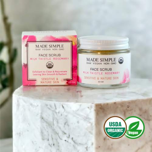 Milk Thistle Rosemary Face Scrub - Certified Organic & Vegan