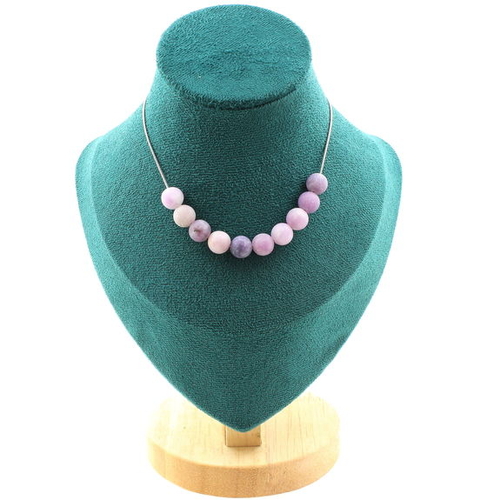 Matte purple Mica 8 mm 10 beads necklace. 