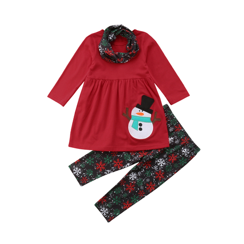 Lovely Xmas 3pcs Casual Clothing Baby Girl