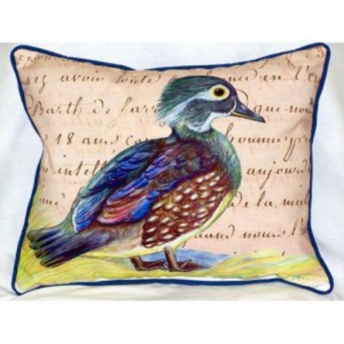Betsy Drake ZP149B Female Wood Duck Script Indoor & Outdoor Throw Pill