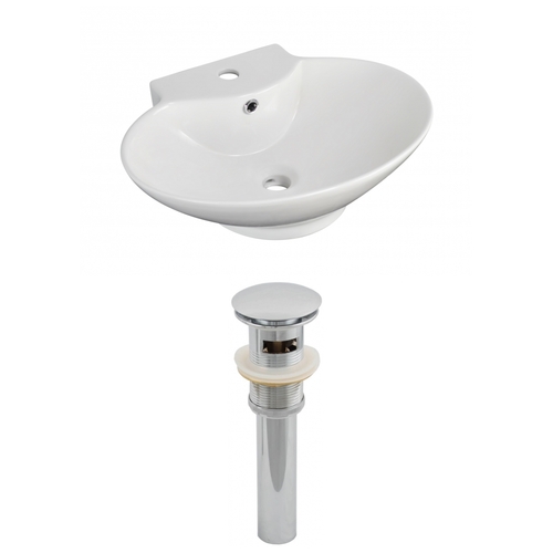 American Imaginations AI-14829 22.75 in. Oval Wall Mount White Vessel 