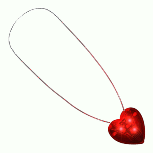 Blinkee A150 LED Flashing Red Heart Necklace