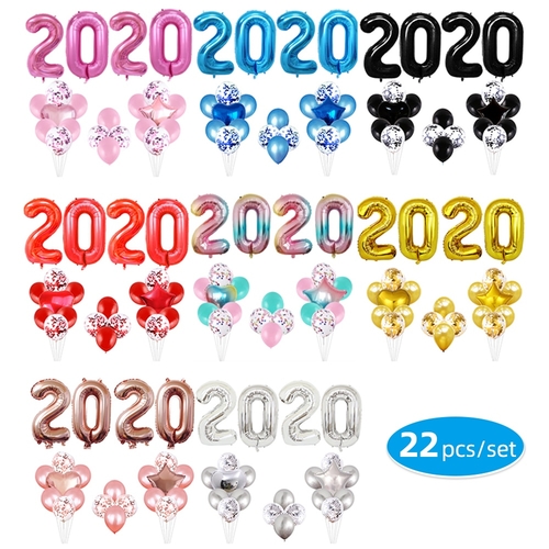 22pcs/set Aluminium Foil Balloons Navidad