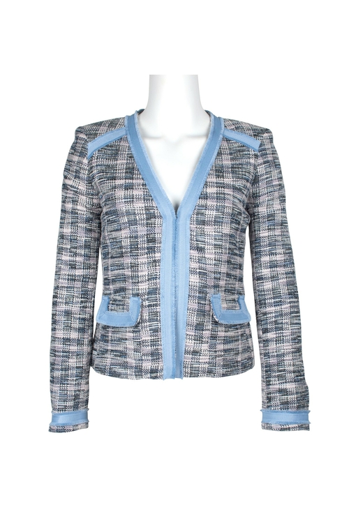 Tahari ASL V-Neck Long Sleeve Hook & Eye Closure Pockets Polyester