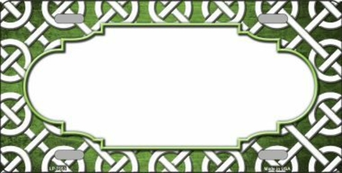 Smart Blonde LP-7553 Lime Green White Chic Link Scallop Print Oil Rubb