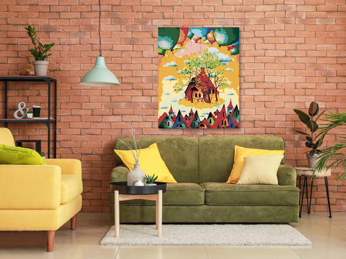 Paint by Numbers - COLOURFUL HOUSES WITH BALLOONS