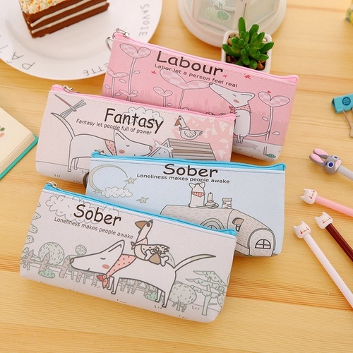 Lovely puppy Pencil Case Pencil Bag Cartoon PU
