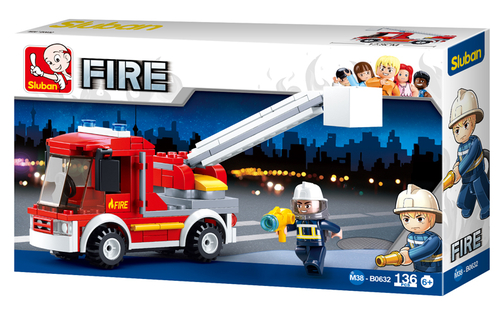 Sluban 632  Small Fire Truck Building Brick Kit (136 Pcs)