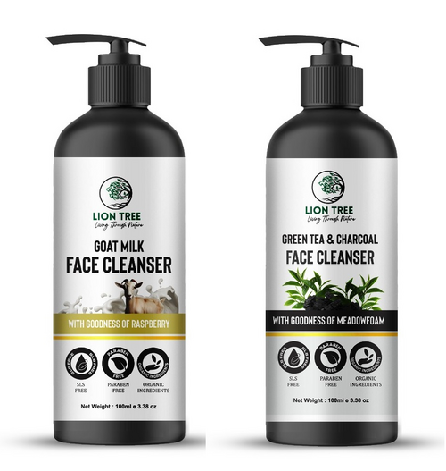 Goat Milk and Green Tea & Charcoal Face Wash 200ml Pack of 2