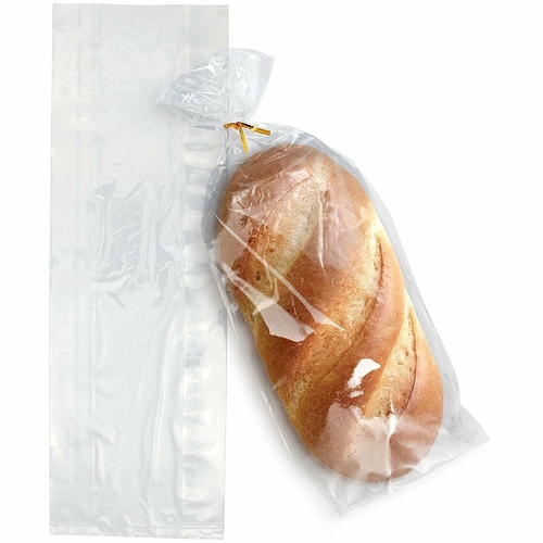 Pack of 1000 Poly Bakery Bread Bags 8 x 4 x 18. Clear Gusseted Bags