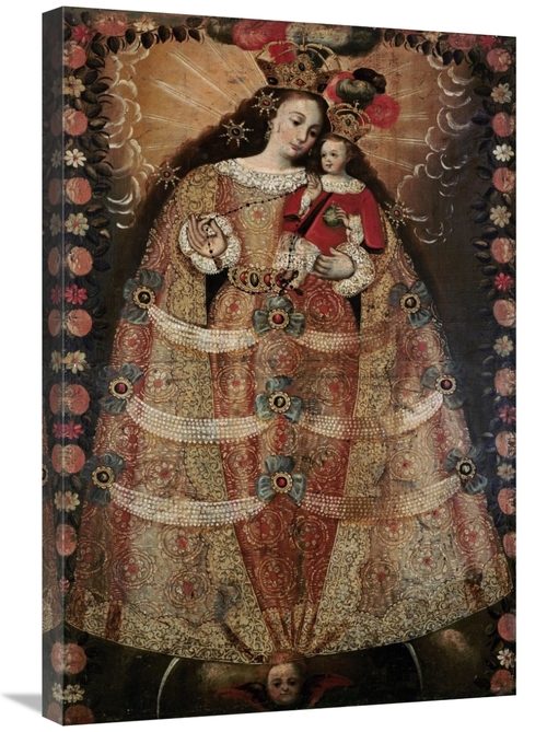 30 in. The Virgin of Pomata with a Rosary Art Print - Unknown