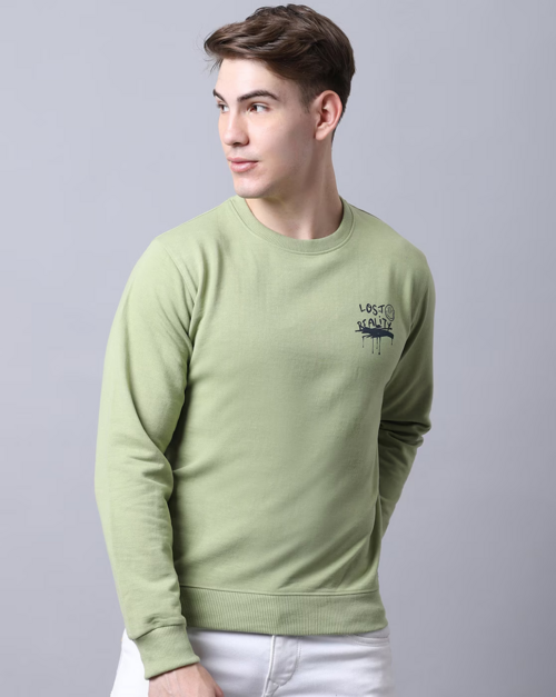 Typographic Print Crew-Neck Sweatshirt